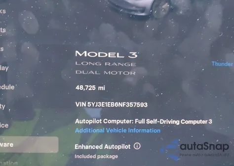 2022 Tesla Model 3 Long Range Dual Motor All-Wheel Drive z USA, uszkodzony, nr VIN 5YJ3E1EB6NF357593